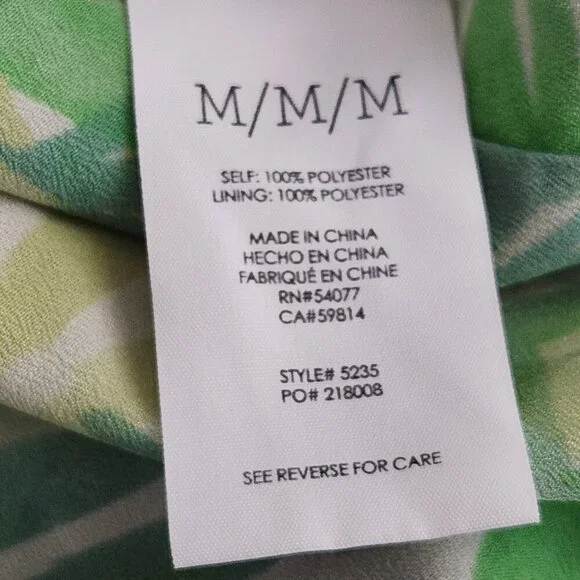 Cabi Castaway Tropical Palm Leaf Mini Dress Women's Size M Green - Picture 7 of 7